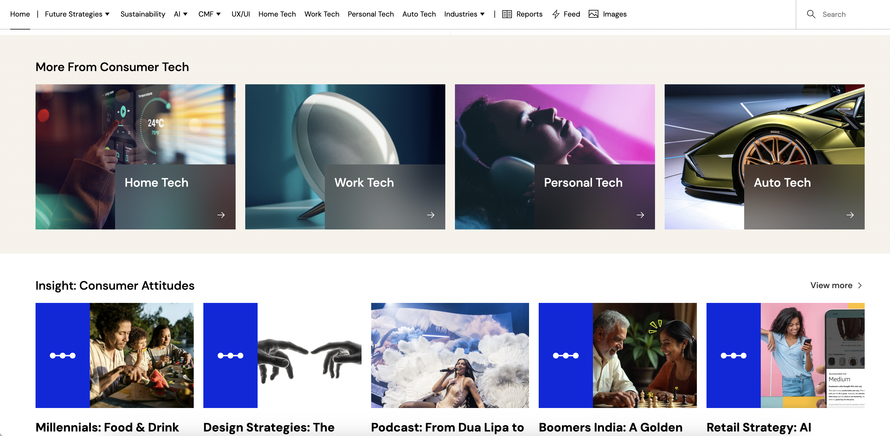 I really enjoyed looking at the website. It was very informative but also very structured. For example, if you are wanting to look at a specific area and how they use UX and UI designs, they have certain categories. For example, like home tech or personal tech.